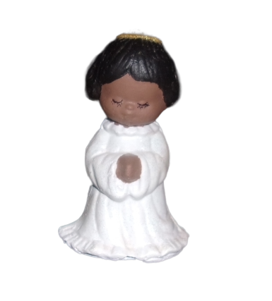 Brown Praying Girl Figurine