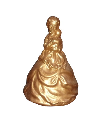 Mother and Baby In Gold Dress