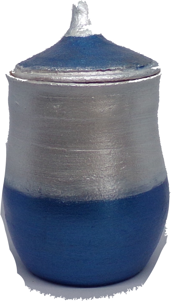 Winter Blue and Grey Small Pet's Urn with lid by DMW